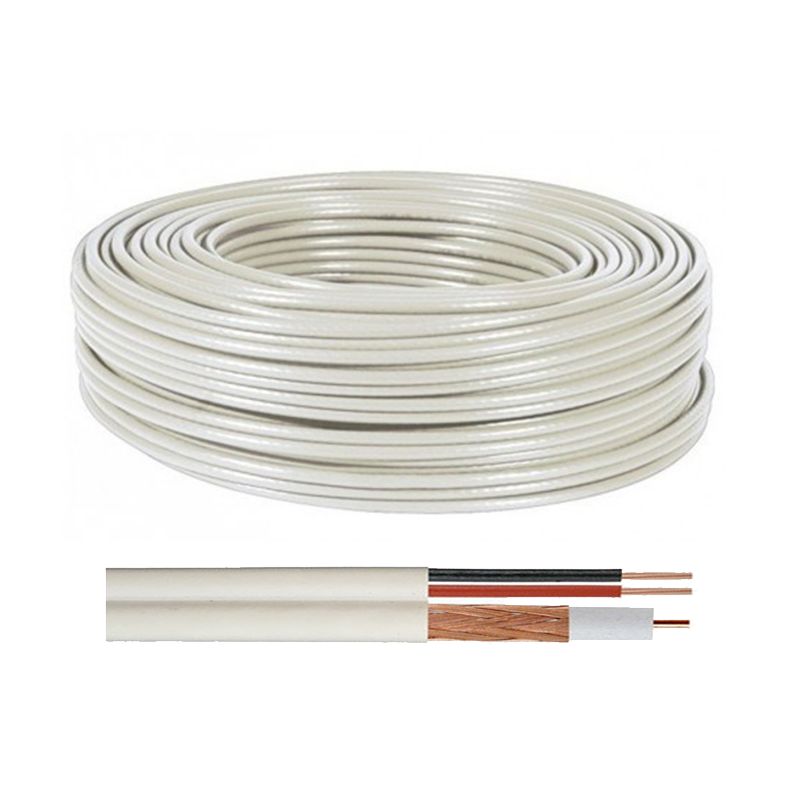 Bysecur BSC02277 Bobina de Cable Siamés 100m : RG-59 + Alimentación . Diámetro 6mm