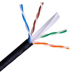 Bysecur BSC21922 Bobina en caja grande Cable Cat6 de 305 m para exteriores, Cobre/Aluminio, 23 AWG, 5,5 mm