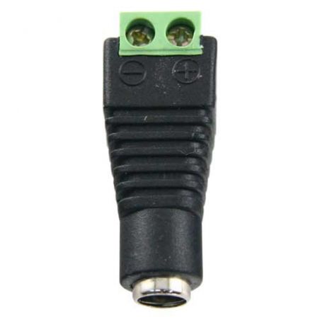 Bysecur BSC00943 Conector DC fêmea padrão com saída +/- de 2 terminais para alimentação