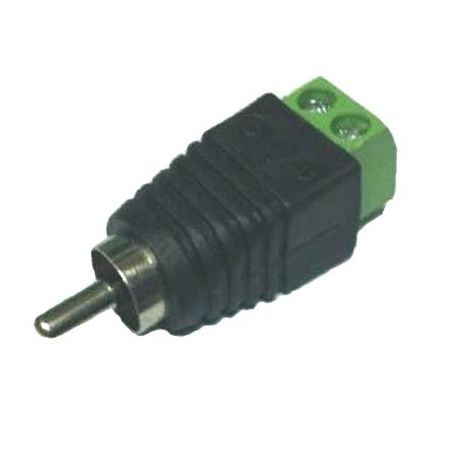 Bysecur BSC01337 Conector DC macho RCA com saídas +/- de 2 terminais