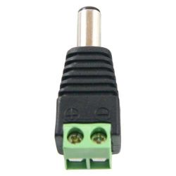 Bysecur BSC00942 Conector DC macho estándar con salida +/- de 2 terminales para alimentación