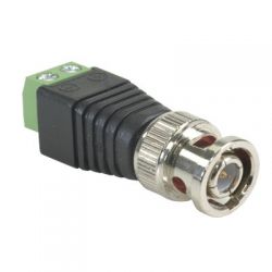 Bysecur BSC01262 Connecteur vidéo BNC mâle avec sortie +/- à 2 bornes