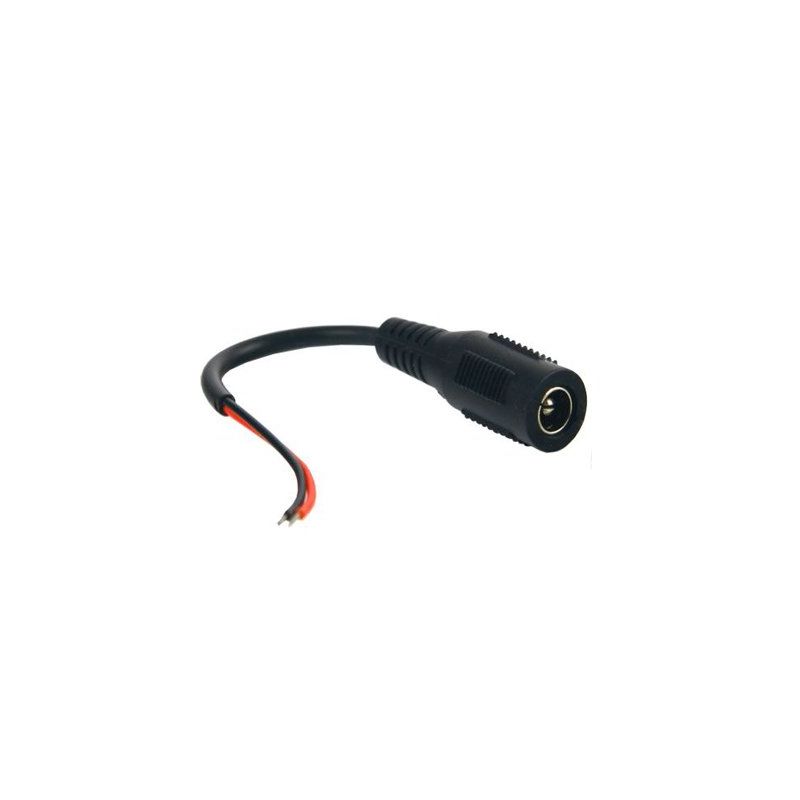 Bysecur BSC00137 Conector de alimentação fêmea padrão com cabo vermelho preto paralelo de 10 centímetros