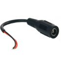 Bysecur BSC00137 Connecteur d'alimentation femelle standard avec câble parallèle rouge noir de 10 centimètres