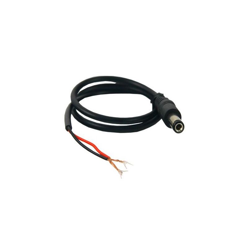 Bysecur BSC00138 Conector de alimentação macho padrão com cabo vermelho preto paralelo de 10 centímetros