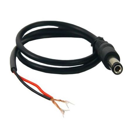 Bysecur BSC00138 Conector de alimentação macho padrão com cabo vermelho preto paralelo de 10 centímetros