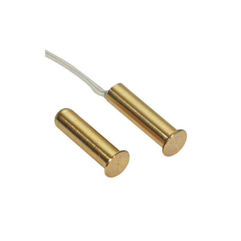 Bysecur alarms CTI002 Contacto electromagnético de latón 7,5 mm cableado para montaje empotrado grado 2