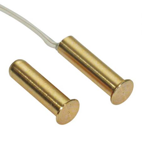 Bysecur alarms CTI002 Contacto electromagnético de latón 7,5 mm cableado para montaje empotrado grado 2