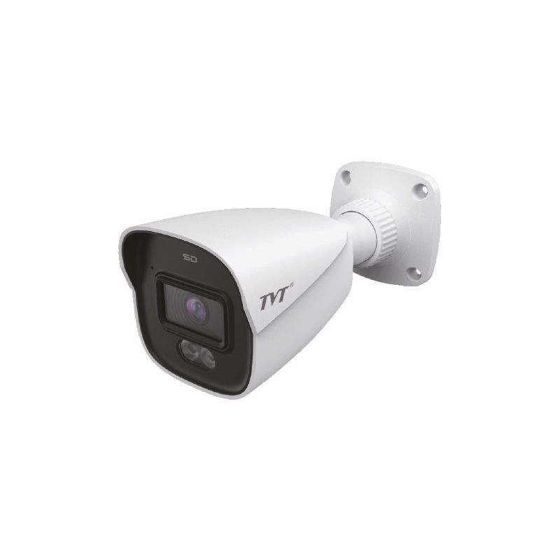 Tvt TD-9421S4-C(D/PE/AW2) 2MP IP Bullet Camera 2.8mm Dual Illumination IR30 White Light IP67 Audio