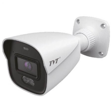 Tvt TD-9421S4-C(D/PE/AW2) Câmera IP Bullet 2MP 2.8mm Iluminação Dupla IR30 Luz Branca IP67 Áudio