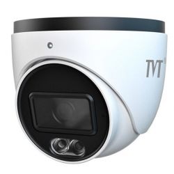 Tvt TD-9544S4-C(D/PE/AW2) Câmera IP Dome 4MP 2.8mm Iluminação IR dupla 30m luz branca 30m IP67 MIC