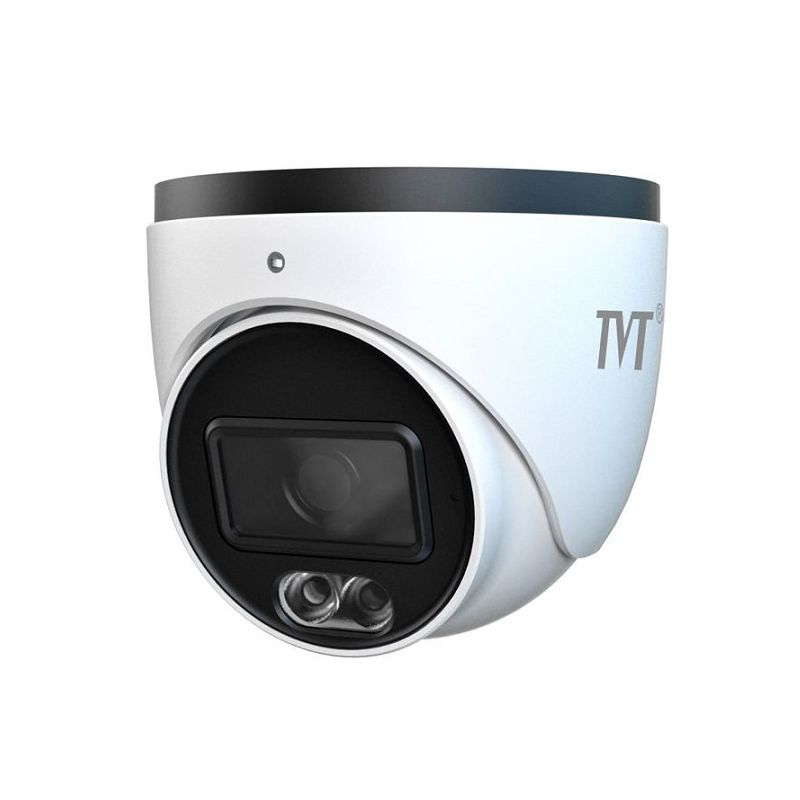 Tvt TD-9544S4-C(D/PE/AW2) Câmera IP Dome 4MP 2.8mm Iluminação IR dupla 30m luz branca 30m IP67 MIC