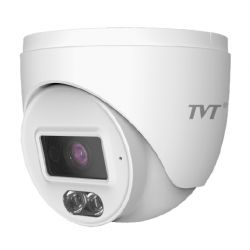 Tvt TD-9520S4L-C(D/PE/AW1) 2MP Dome IP Camera IP67 Dual Lighting White Light IR 20m Microphone. PVC