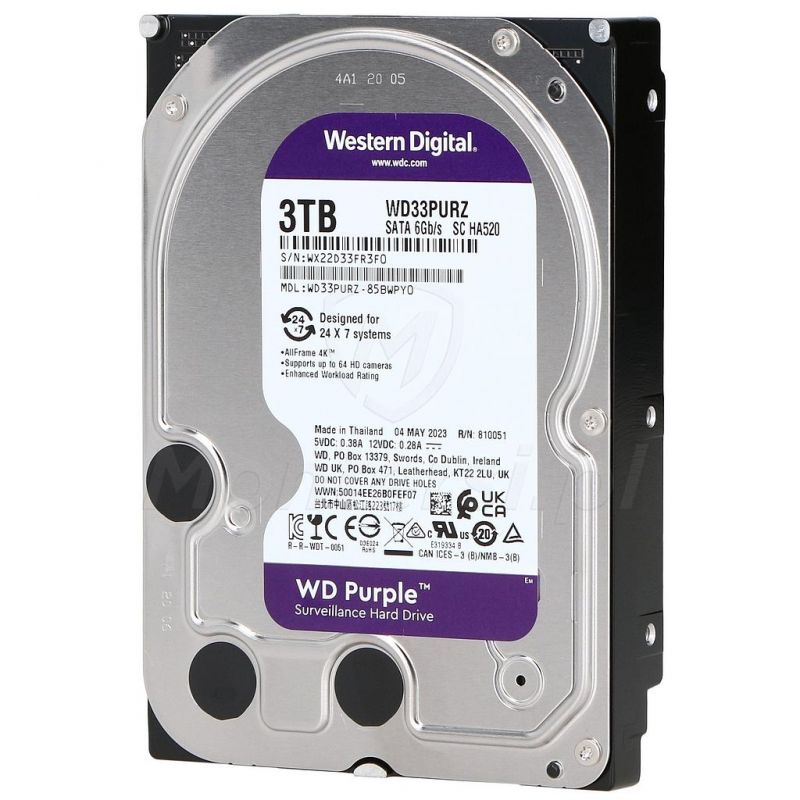 Western digital WD33PURZ Disco rígido Western Digital roxo de 3 TB (3072 GB).