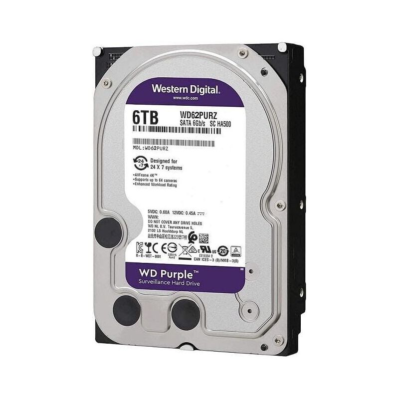 Western digital WD64PURZ 6TB (6144GB) Western Digital Purple Hard Drive.