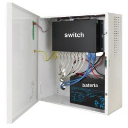 Bysecur BOX-SWITCH-BAT Power Supply for 60W PoE Switch. With Battery Charger