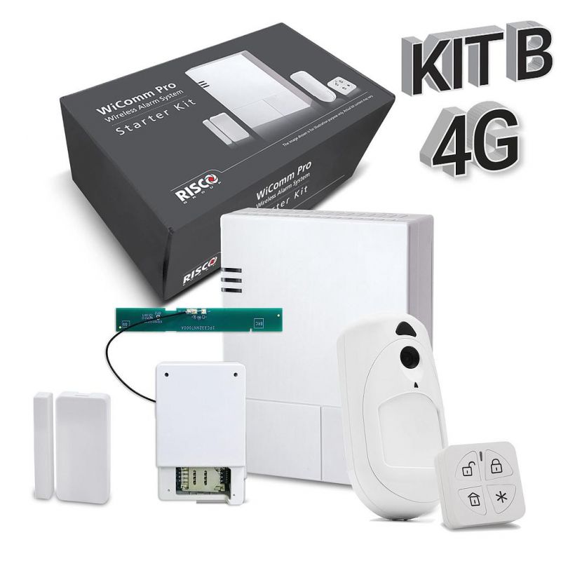 Risco KIT_WICOMM_B_4G Kit "B" 4G WiComm Pro Risco. Centrale+Module 4G+Commande+PIRCAM+Contact