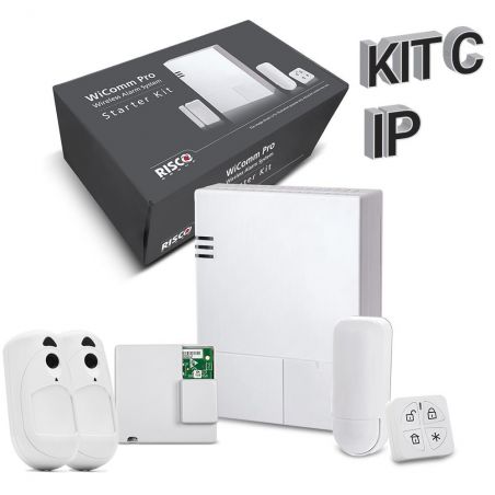 Risco KIT_WICOMM_C_IP Kit "C" IP WiComm Pro Risco. Central+Módulo IP+Comando+2XPIRCAM+PIR