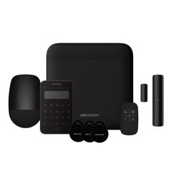 Hikvision alarms AXPRO-64-PIR-M-K-R-BLACK Kit AXPRO 868MHz 64 zonas Hikvision Panel + PIR + Mando + Teclado + Contacto…