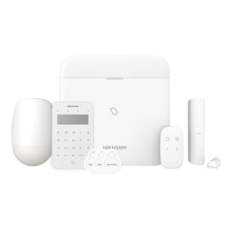 Hikvision alarms AXPRO-96-PIR-M-K-R Kit AXPRO 868MHz 96 zonas Hikvision Panel + PIR + Mando + Teclado + Contacto