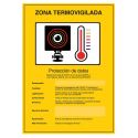 Bysecur BSC20570 Placa / Cartaz de Zona de Termovigilância em PVC para interior/exterior Homologado de acordo com a…