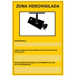 Bysecur BSC00837 Placa / cartel de Zona Videovigilada PVC para interior/exterior. Homologado según normativa vigente