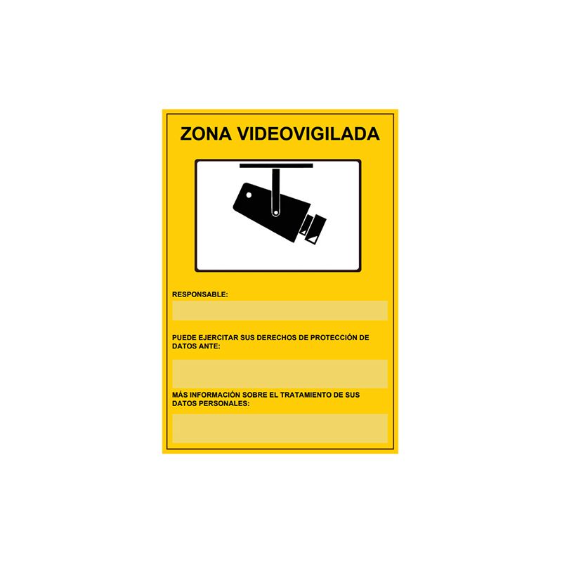 Bysecur BSC00837 Placa / cartel de Zona Videovigilada PVC para interior/exterior. Homologado según normativa vigente