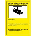 Bysecur BSC27087 Placa/poster em catalão da Zona de Videovigilância em PVC para interior/exterior