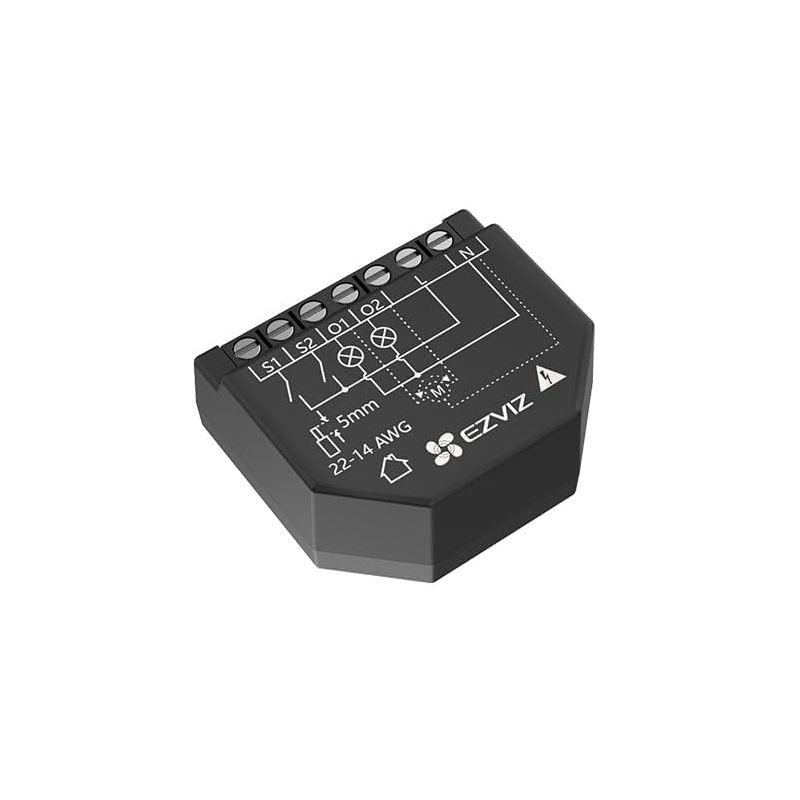 Ezviz CS-T36-R100-WM Smart WiFi Relay Preto Controle de iluminação sem fio. Medição de consumo elétrico