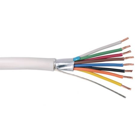 Bysecur BSC21547 Rollo 100m de cable flexible 8 hilos apantallado libre halógenos (8x0,22 AL/M HF)