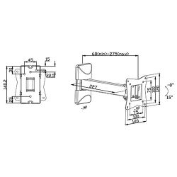 Bysecur BSC03353 Soporte de pared con brazo orientable para monitores entre 10 - 32 " Negro de hasta 30kg