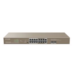 Ipcom G1118P-16-250W Switch 18 portas não gerenciadas L2 16 Gigabit PoE + 2SFP Rackable 1U