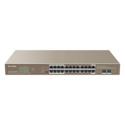 Ipcom G1126P-24-410W Switch 24 portas Gigabit PoE + 2 portas SFP não gerenciáveis, L2 IP-COM montável em rack