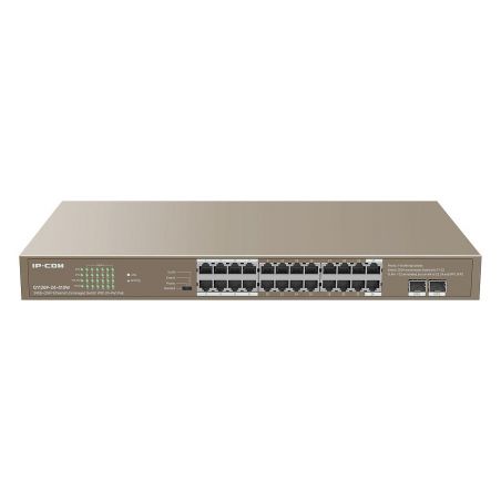 Ipcom G1126P-24-410W Switch 24 portas Gigabit PoE + 2 portas SFP não gerenciáveis, L2 IP-COM montável em rack