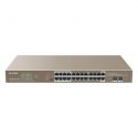 Ipcom G1126P-24-410W Switch 24 portas Gigabit PoE + 2 portas SFP não gerenciáveis, L2 IP-COM montável em rack