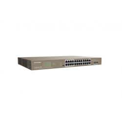 Ipcom G1126P-24-410W Switch 24 portas Gigabit PoE + 2 portas SFP não gerenciáveis, L2 IP-COM montável em rack