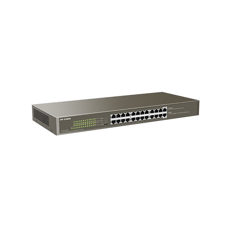 Ipcom G1124P-24-250W Switch 24 portas PoE Gigabit não gerenciável rackável L2 IP-COM