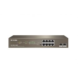 Ipcom G1110P-8-150W Switch 8 portas PoE + 2 portas SFP Gigabit não gerenciável em rack L2 IP-COM