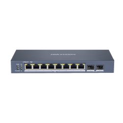 Hikvision DS-3E1510P-SI Switch 8 portas PoE+ 10/100/1000 Mbps 2 portas SFP Uplink Gerenciamento inteligente Hikvision