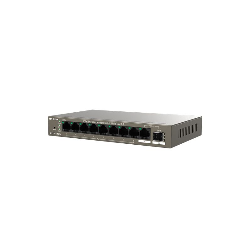 Ipcom G2210P-8-102W 9-port switch - 8 PoE + 1 SFP Gigabit port cloud manageable