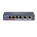 Hikvision DS-3E0106MP-E/M Switch POE não gerenciado Fast Ethernet de 4 portas e 100 Mbps