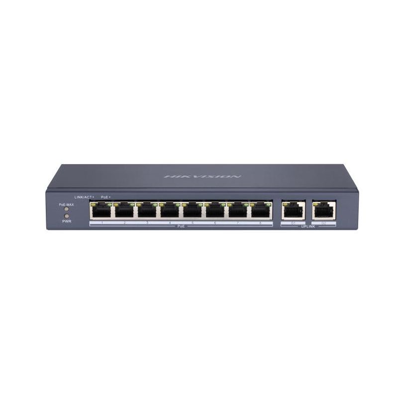 Hikvision DS-3E0110MP-E/M Switch POE não gerenciado Fast Ethernet de 8 portas e 100 Mbps