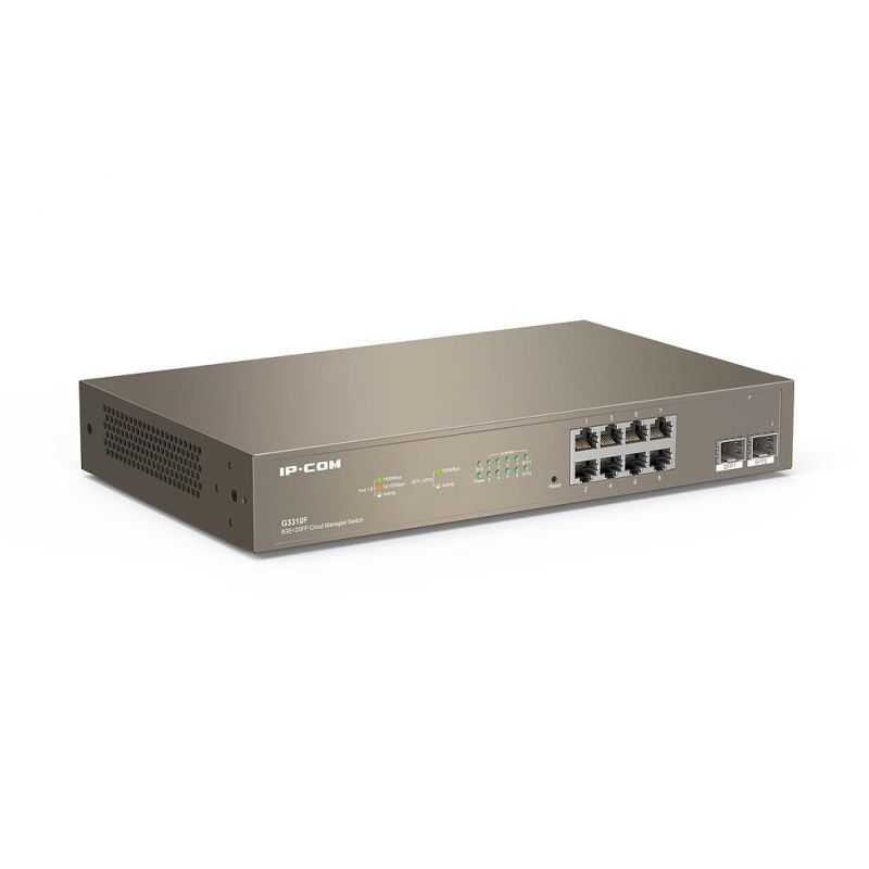 Ipcom G3310F Switch inteligente 8 portas Gigabit + 2 portas SFP Acesso gerenciável à nuvem L2 IP-COM