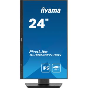 IIYAMA XUB2497HSN-B2 24'' display with IPS technology panel, USB-C dock and RJ45 (LAN) Equipped…