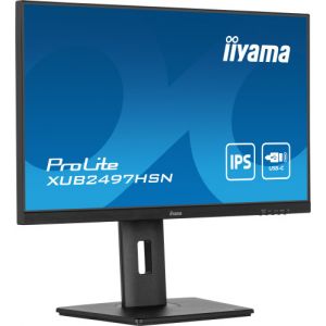 IIYAMA XUB2497HSN-B2 24'' display with IPS technology panel, USB-C dock and RJ45 (LAN) Equipped…