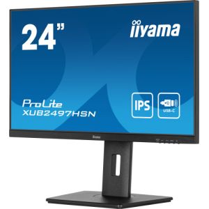 IIYAMA XUB2497HSN-B2 24'' display with IPS technology panel, USB-C dock and RJ45 (LAN) Equipped…