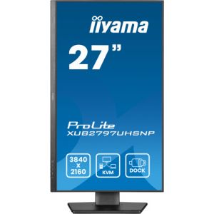 IIYAMA XUB2797UHSNP-B1 27" 4K IPS Display with RJ45 (LAN), KVM Switch and USB-C Dock with 96W Power…