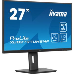 IIYAMA XUB2797UHSNP-B1 27" 4K IPS Display with RJ45 (LAN), KVM Switch and USB-C Dock with 96W Power…