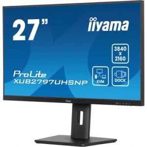 IIYAMA XUB2797UHSNP-B1 27" 4K IPS Display with RJ45 (LAN), KVM Switch and USB-C Dock with 96W Power…