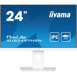 IIYAMA XUB2497HSN-W2 24'' display with IPS technology panel, USB-C dock and RJ45 (LAN) Equipped…